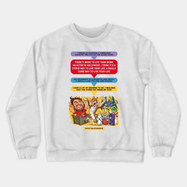 Zach Galifianakis Crewneck Sweatshirt by PLAYDIGITAL2020